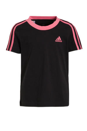   sport T-shirt zwart/roze