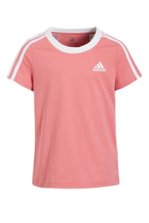   sport T-shirt roze/wit
