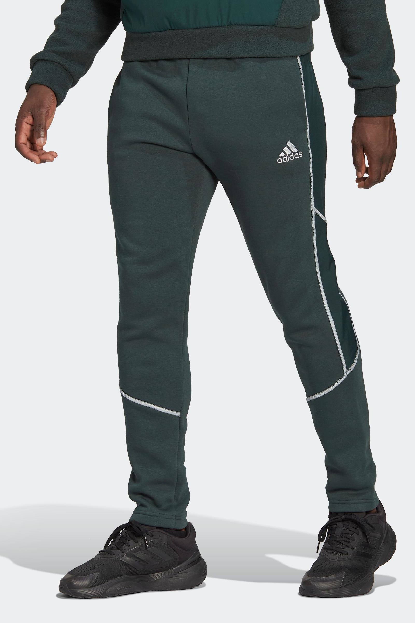 adidas Performance fleece joggingbroek groen/zilver | wehkamp