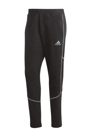   fleece joggingbroek zwart/zilver