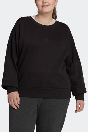 Plus Size sportsweater fleece zwart