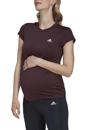 zwangerschaps sport T-shirt zwart/wit