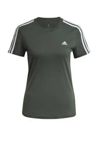 adidas Performance sport T-shirt groen/wit
