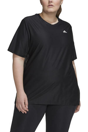 Plus Size hardloop T-shirt zwart