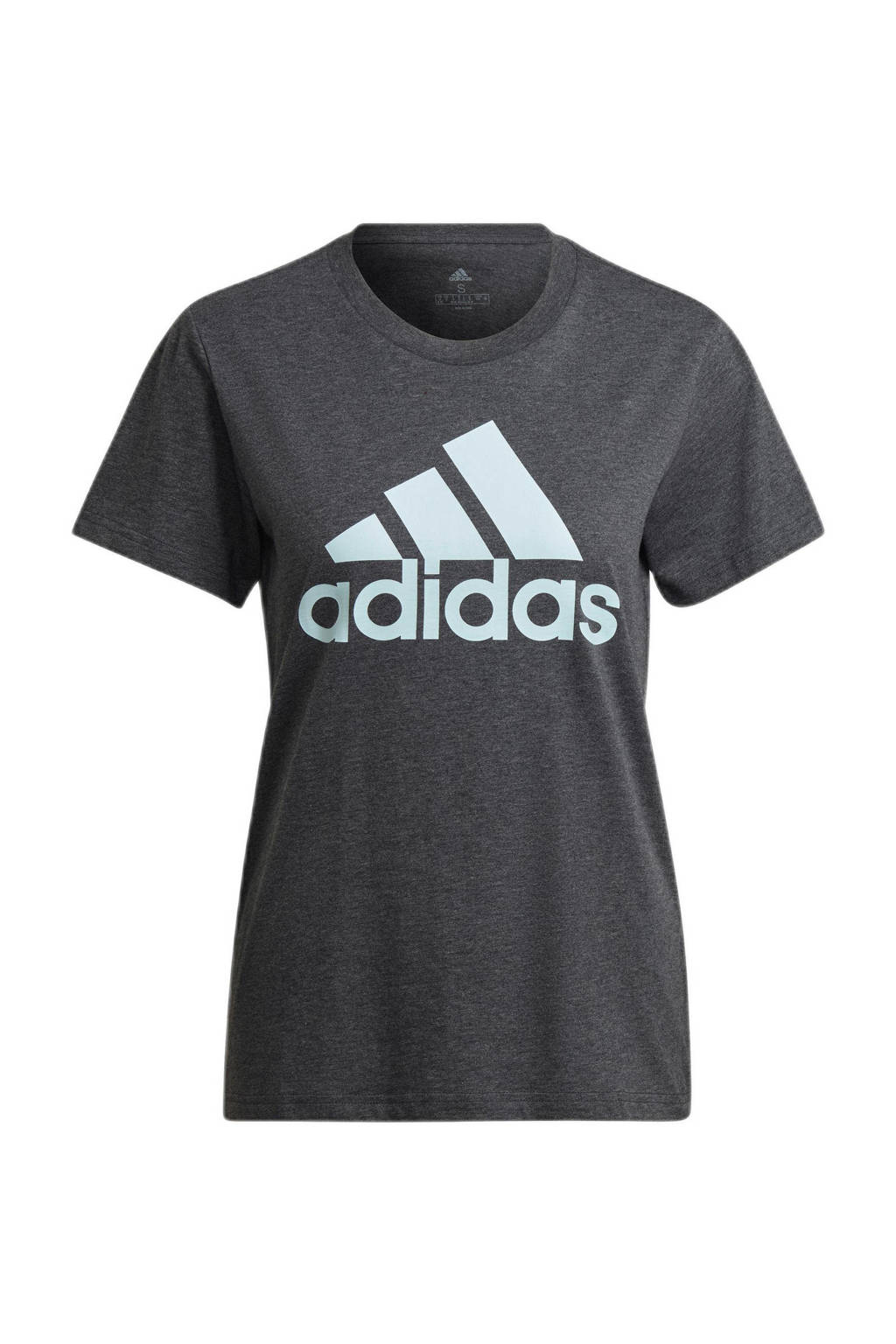 adidas Performance sport T-shirt antraciet/lichtblauw