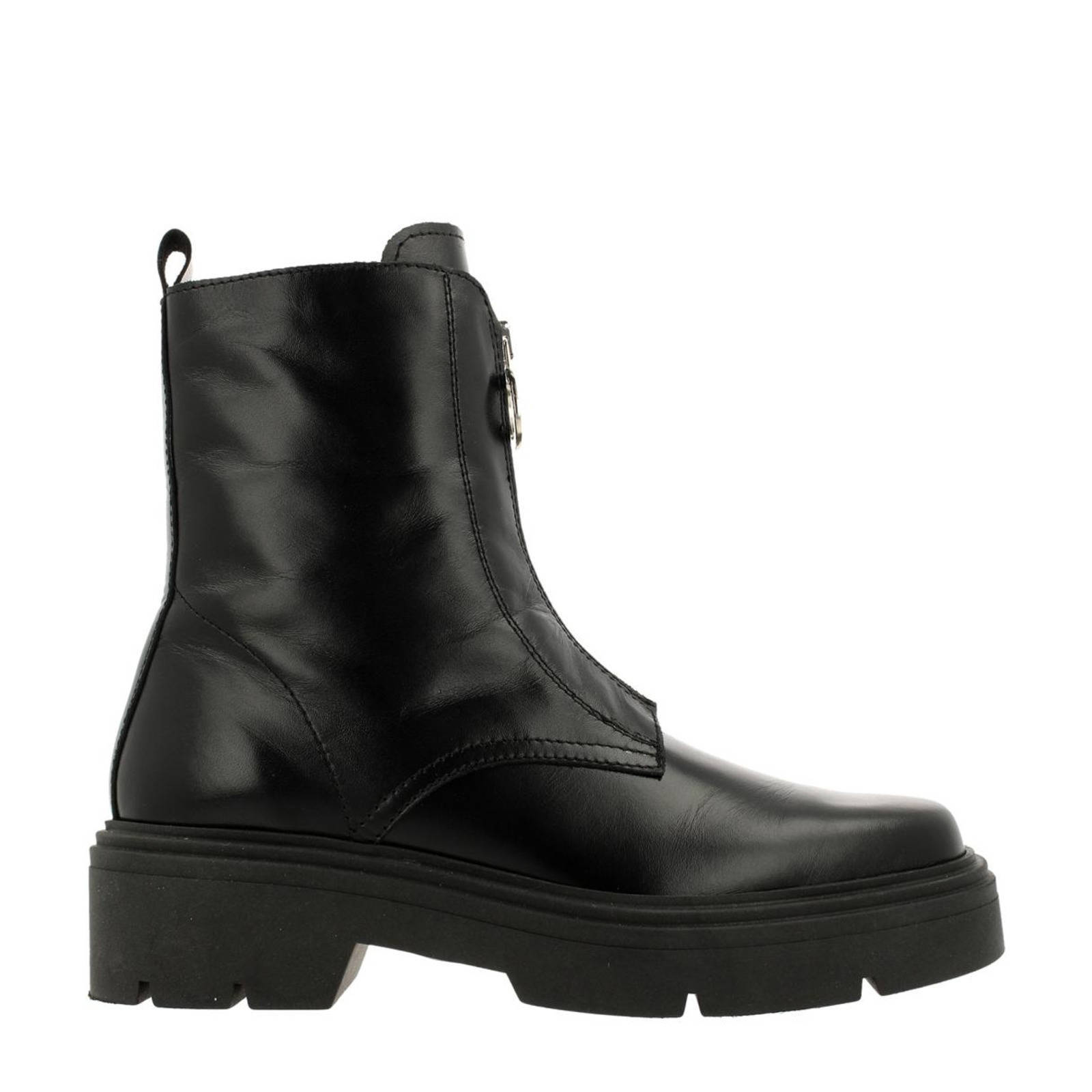 bullboxer leren bikerboots zwart | wehkamp