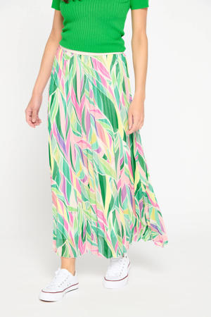rok van gerecycled polyester groen/roze/geel