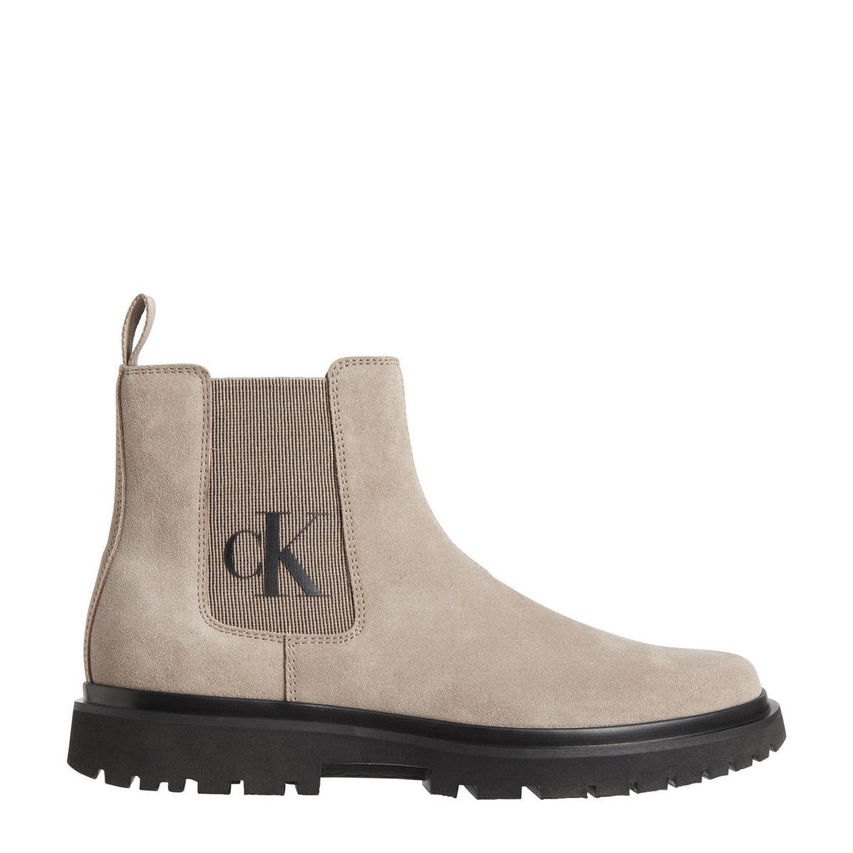 CALVIN KLEIN JEANS suède chelsea boots beige wehkamp
