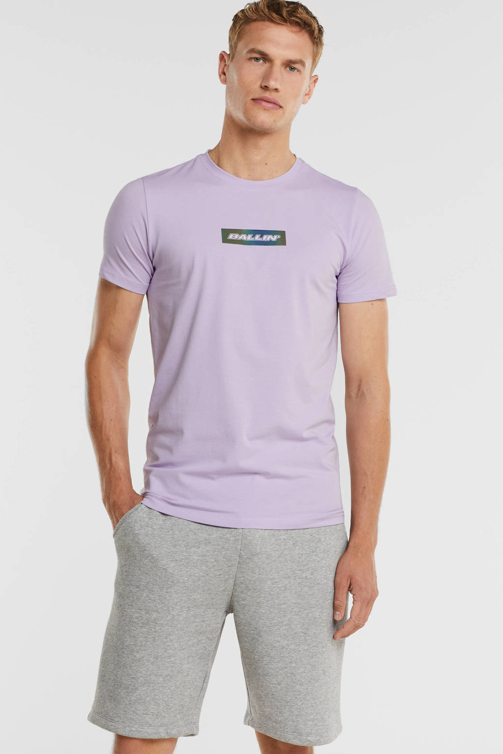 Ballin T-shirt met logo lilac