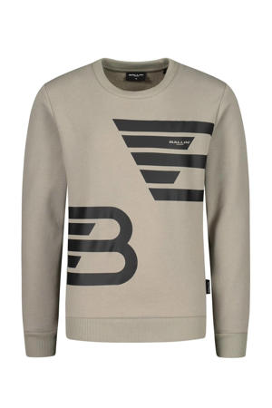 sweater met logo beige/zwart