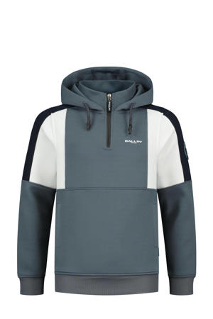 hoodie grijsblauw/wit/zwart