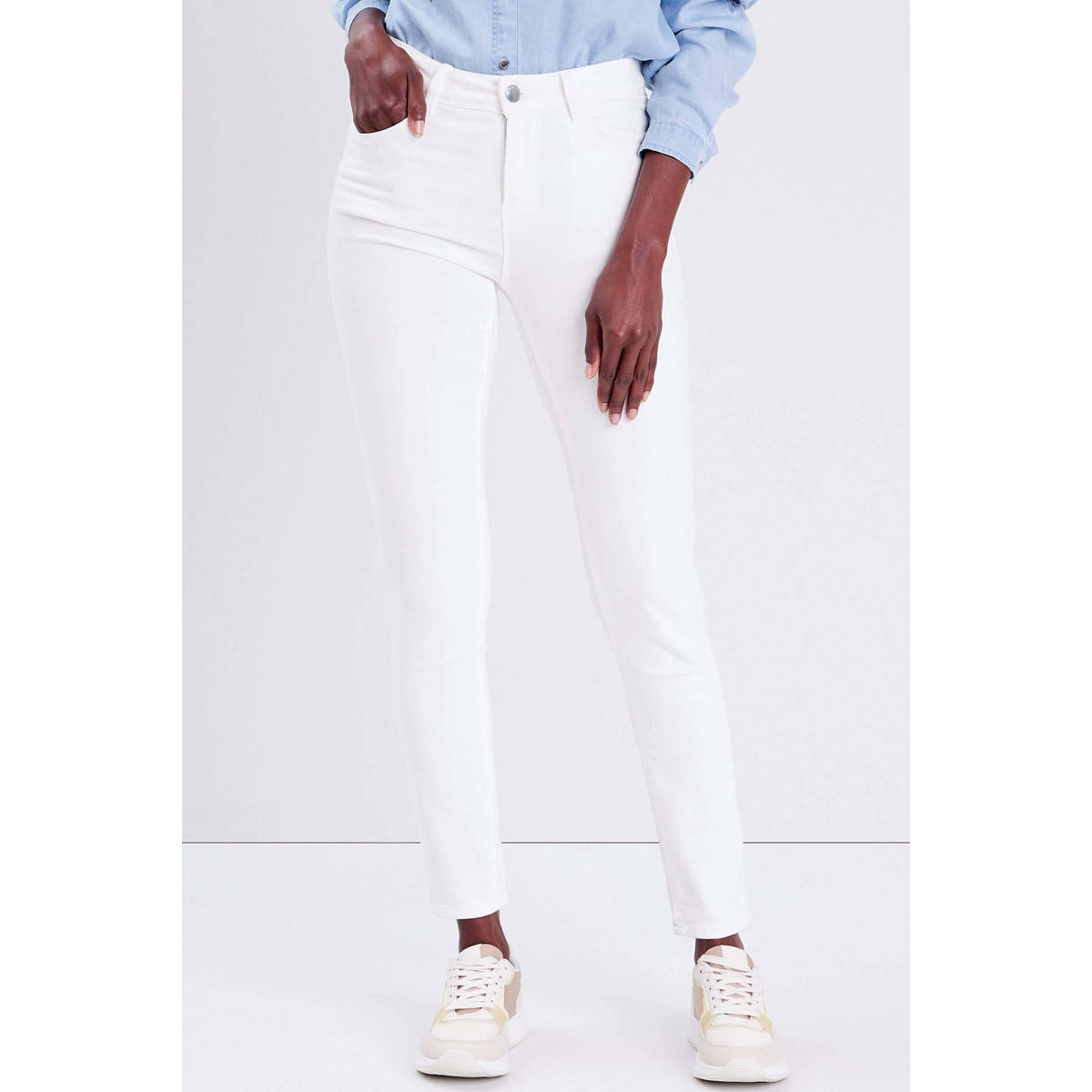 Cache high waist slim fit jeans wit