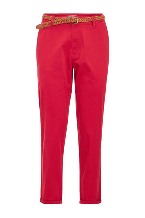 cropped slim fit broek rood