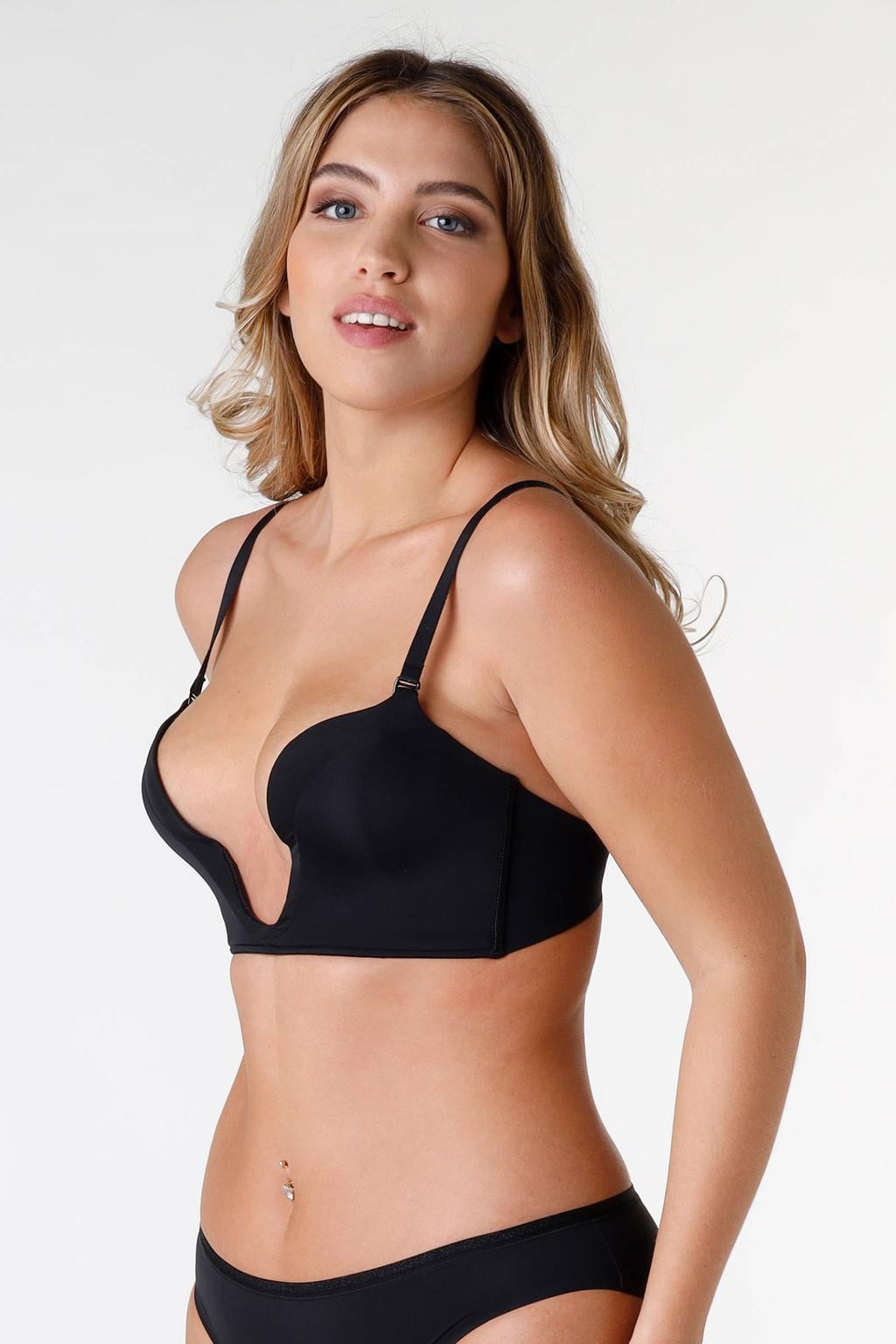 Wonderbra voorgevormde push-up bh Ultimate Plunge zwart