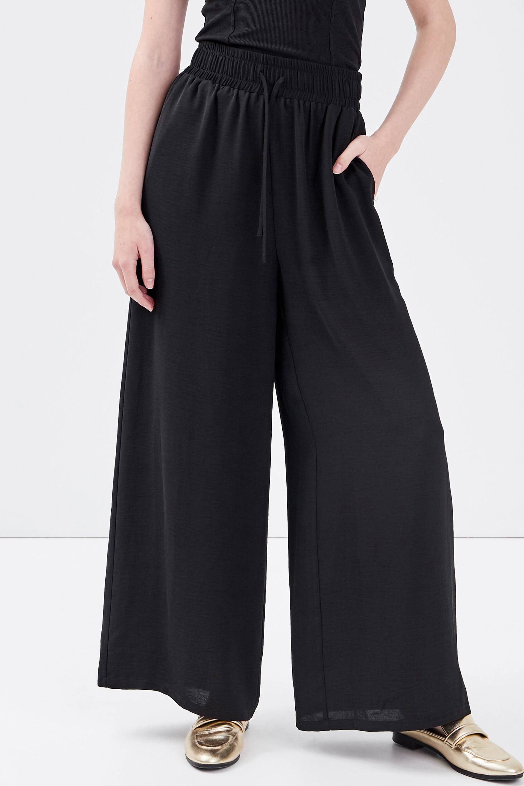 Cache Cache wide leg broek met elastische band zwart | wehkamp