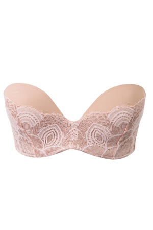 strapless push-up bh Ultimate Strapless Lace Bra beige