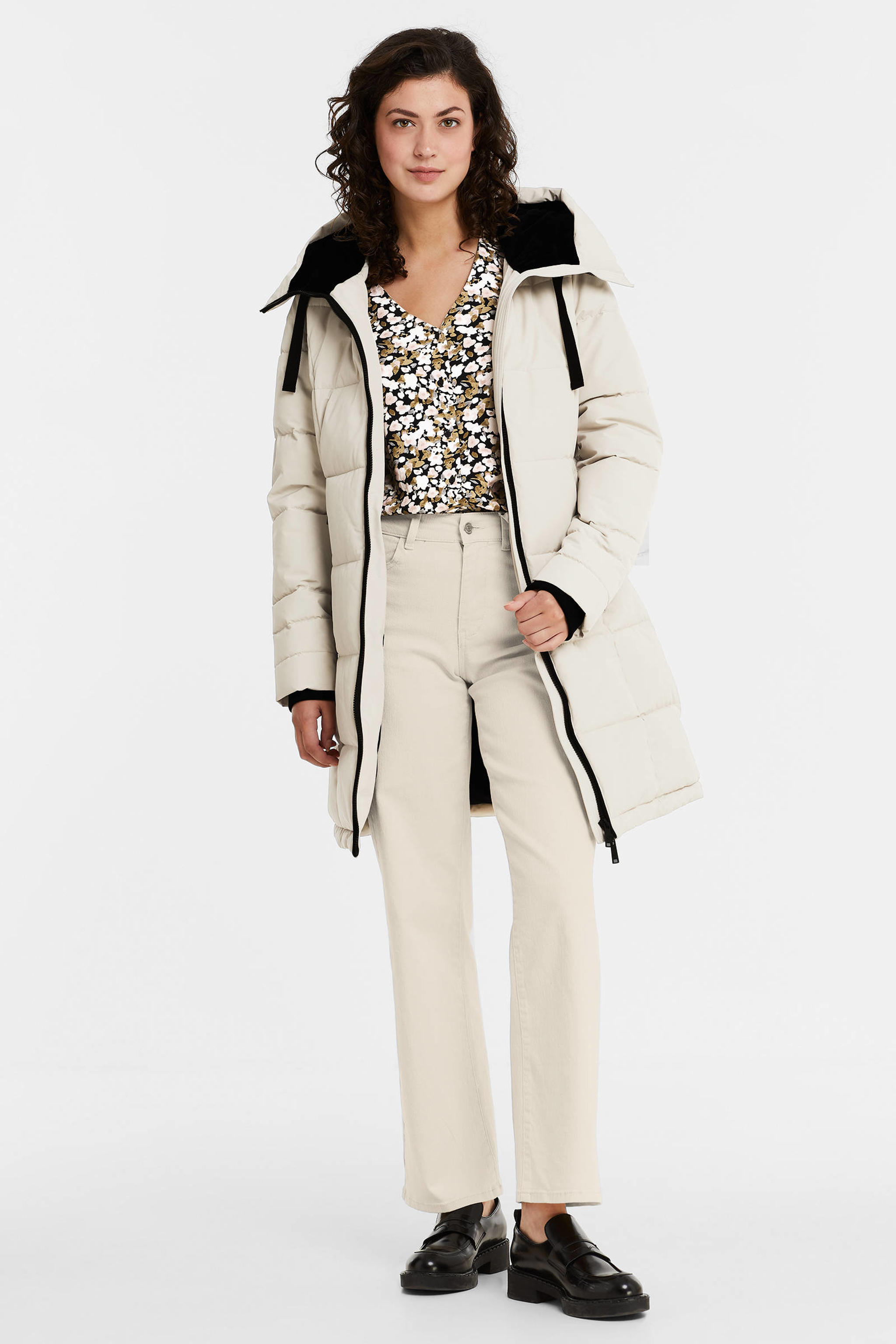 Geisha gewatteerde winterjas ecru | wehkamp