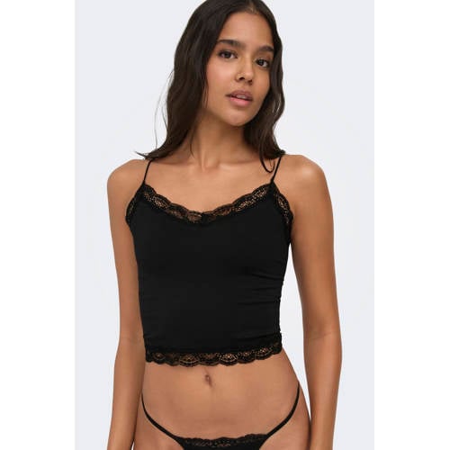 ONLY crop top ONLVICKY zwart afbeelding