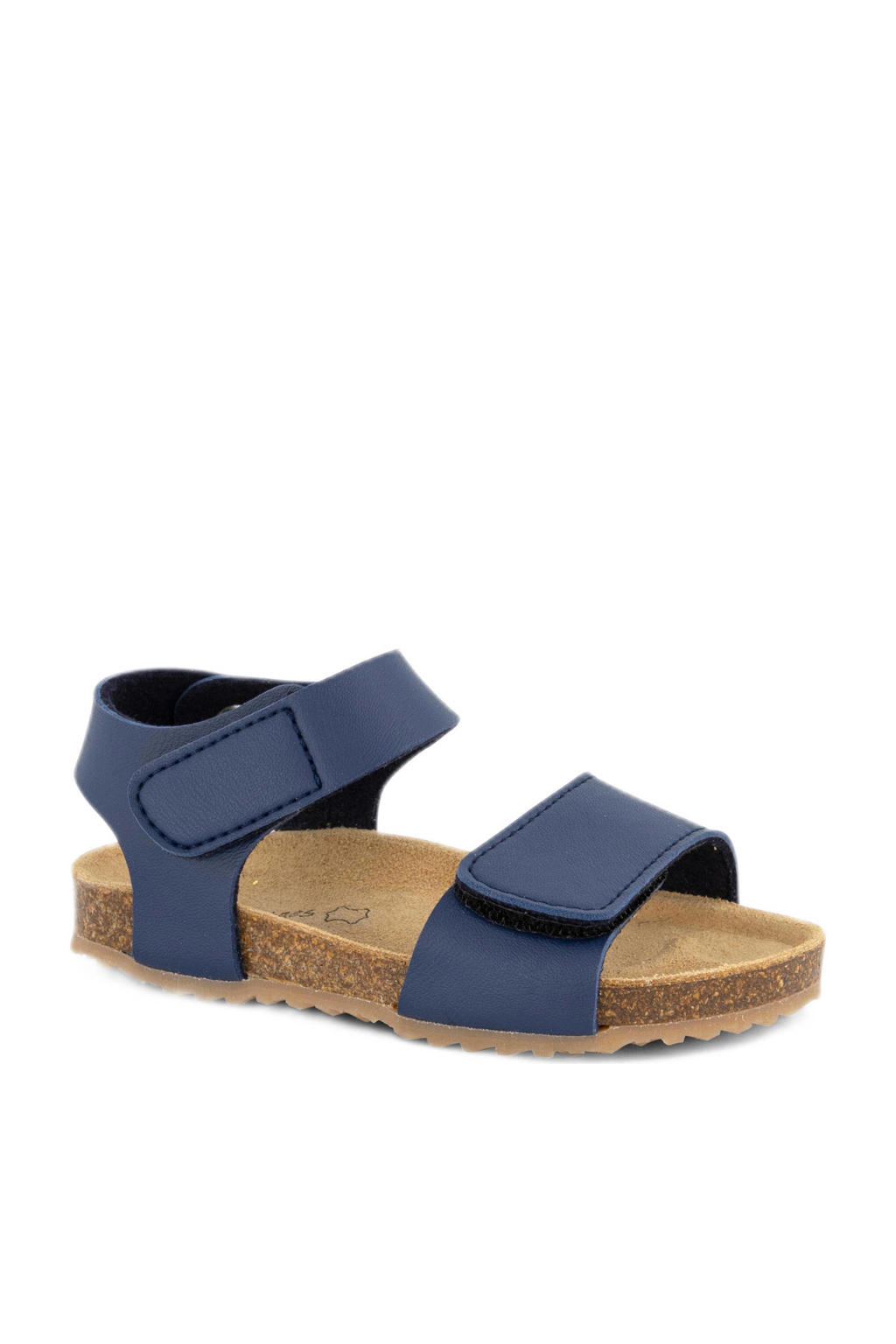 Blauwe jongens Bobbi-Shoes sandalen van imitatieleer met klittenband