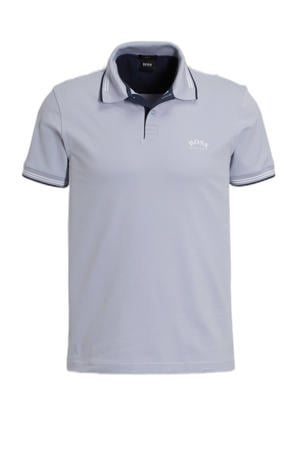 polo Paul Curved met contrastbies open blue