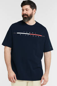 Tommy Hilfiger Big & Tall T-shirt Plus Size van biologisch katoen desert sky