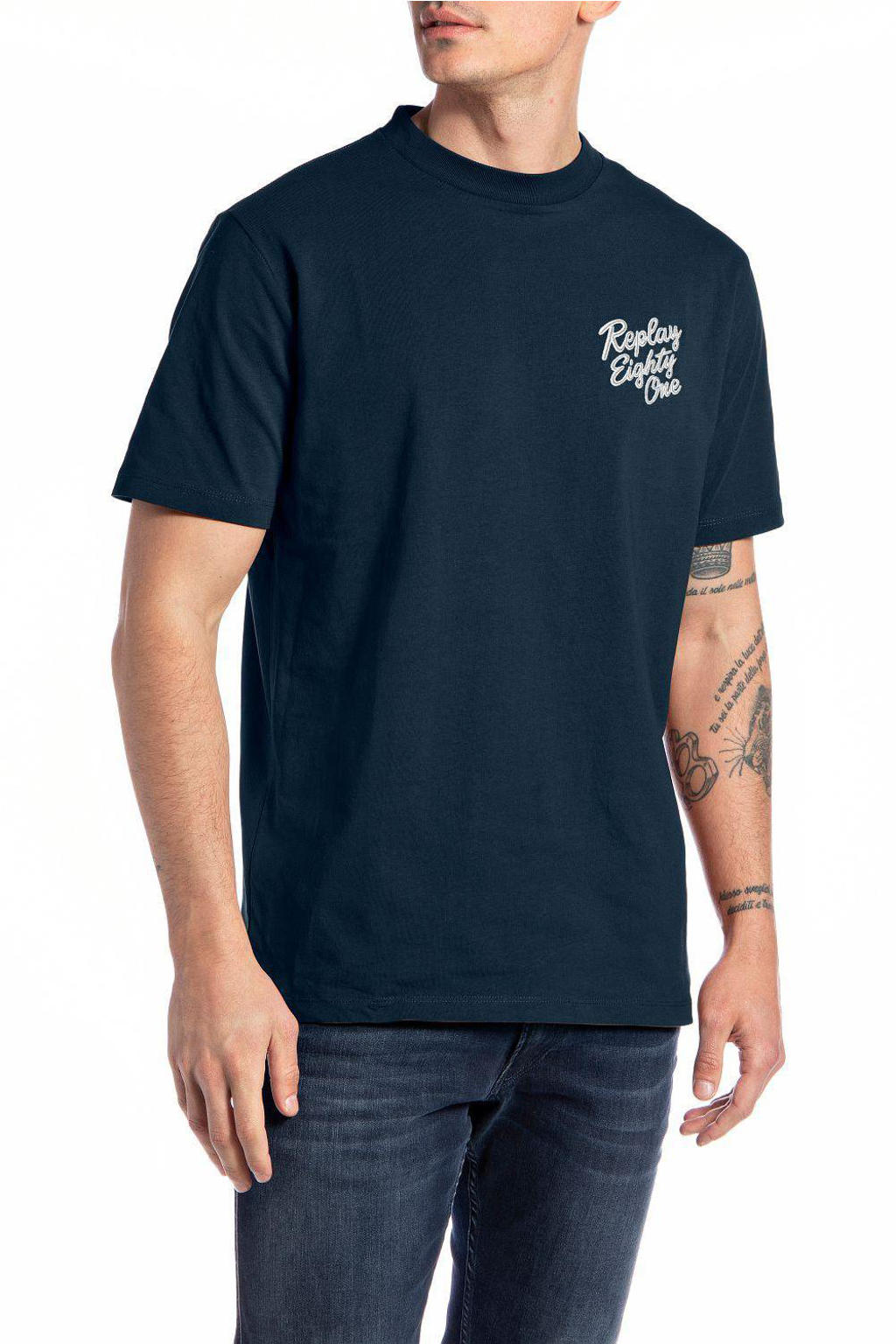 REPLAY T-shirt met logo black