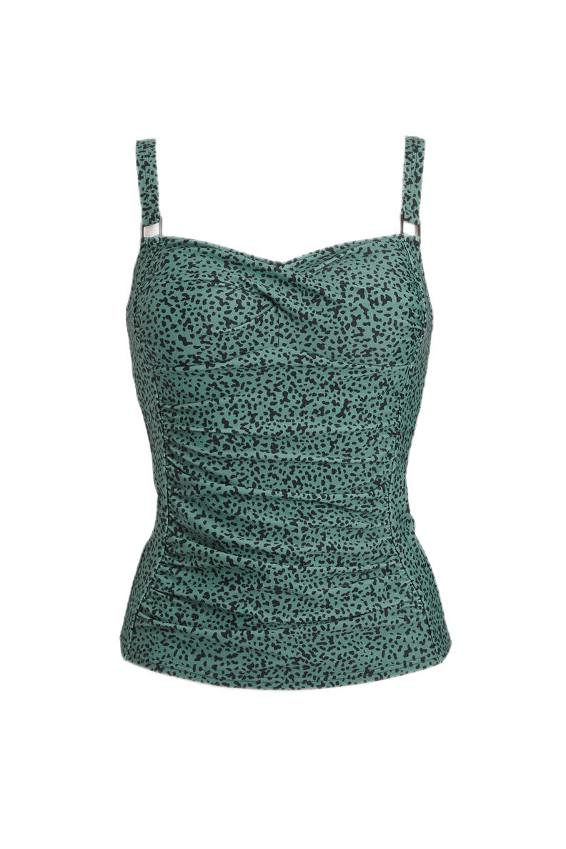 BEACHWAVE tankini bikinitop groen/zwart wehkamp