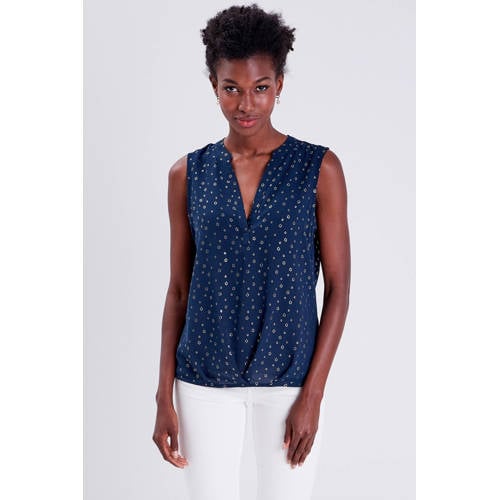 Cache Cache gebloemde top donkerblauw/beige afbeelding