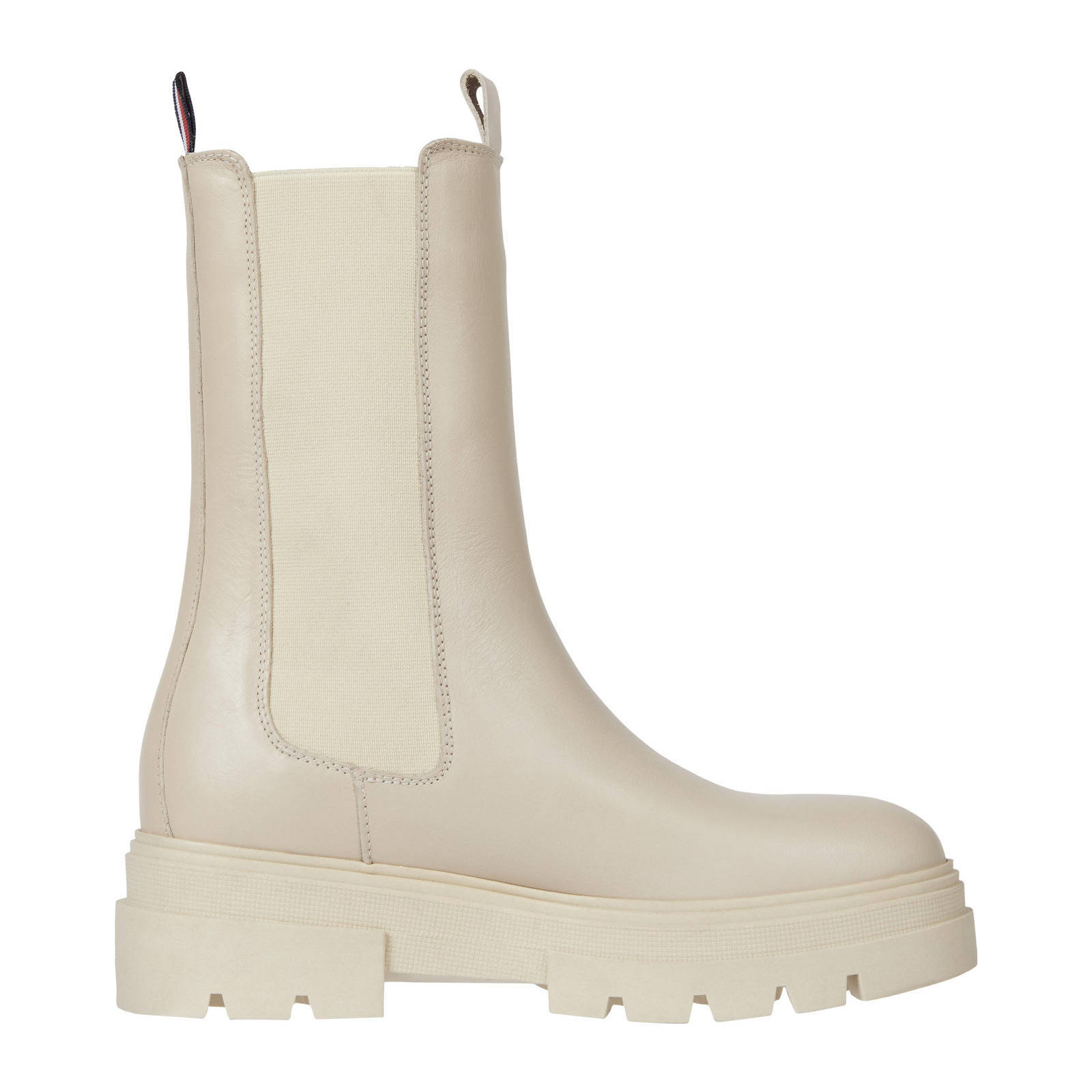 Tommy Hilfiger leren chelsea boots beige | wehkamp