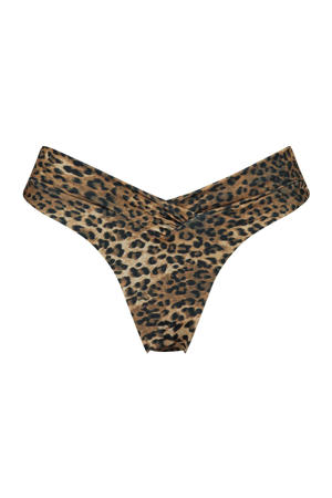 high leg bikinibroekje Leopard met panterprint bruin/zwart