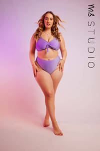MS Mode bikinitop met lurex lila