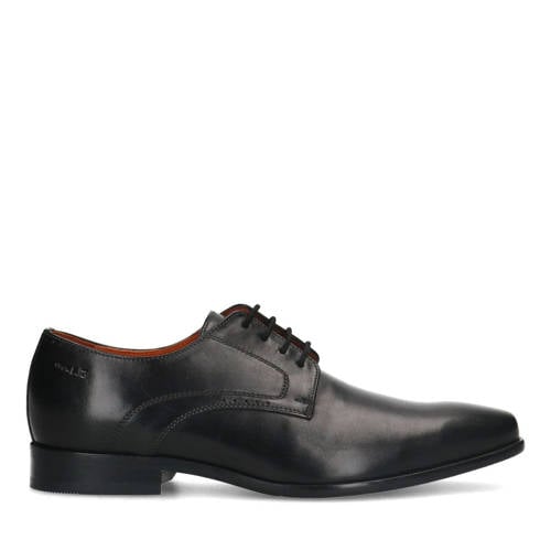 Van Lier leren veterschoenen zwart