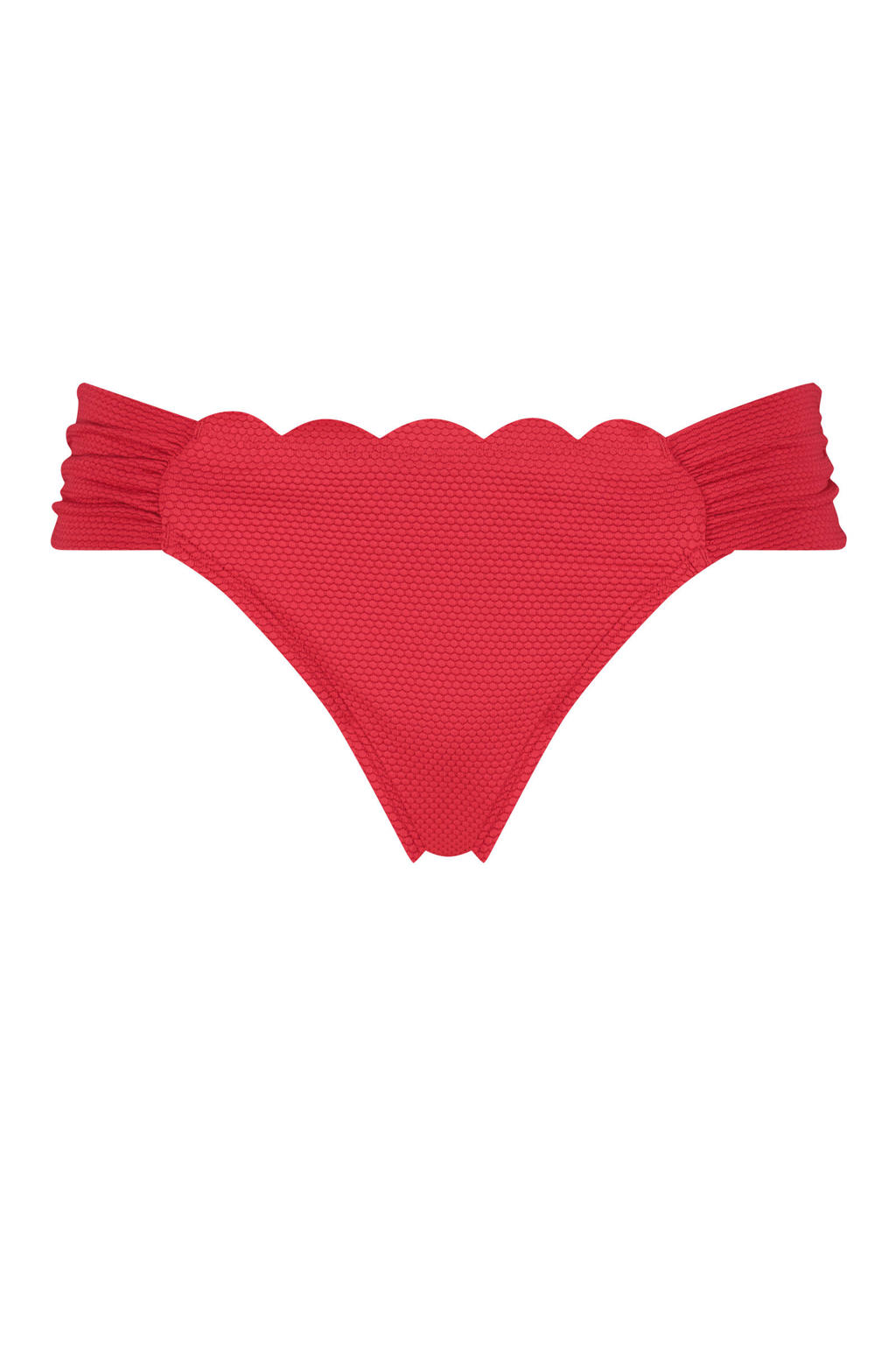 Hunkemöller bikinibroekje Scallop met textuur fuchsia wehkamp
