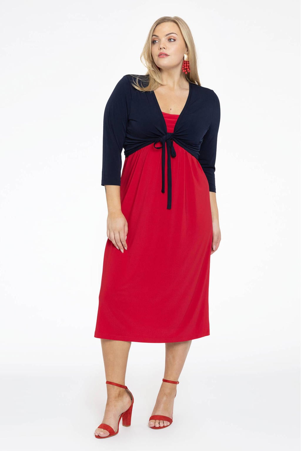 YOEK bolero DOLCE van travelstof donkerblauw