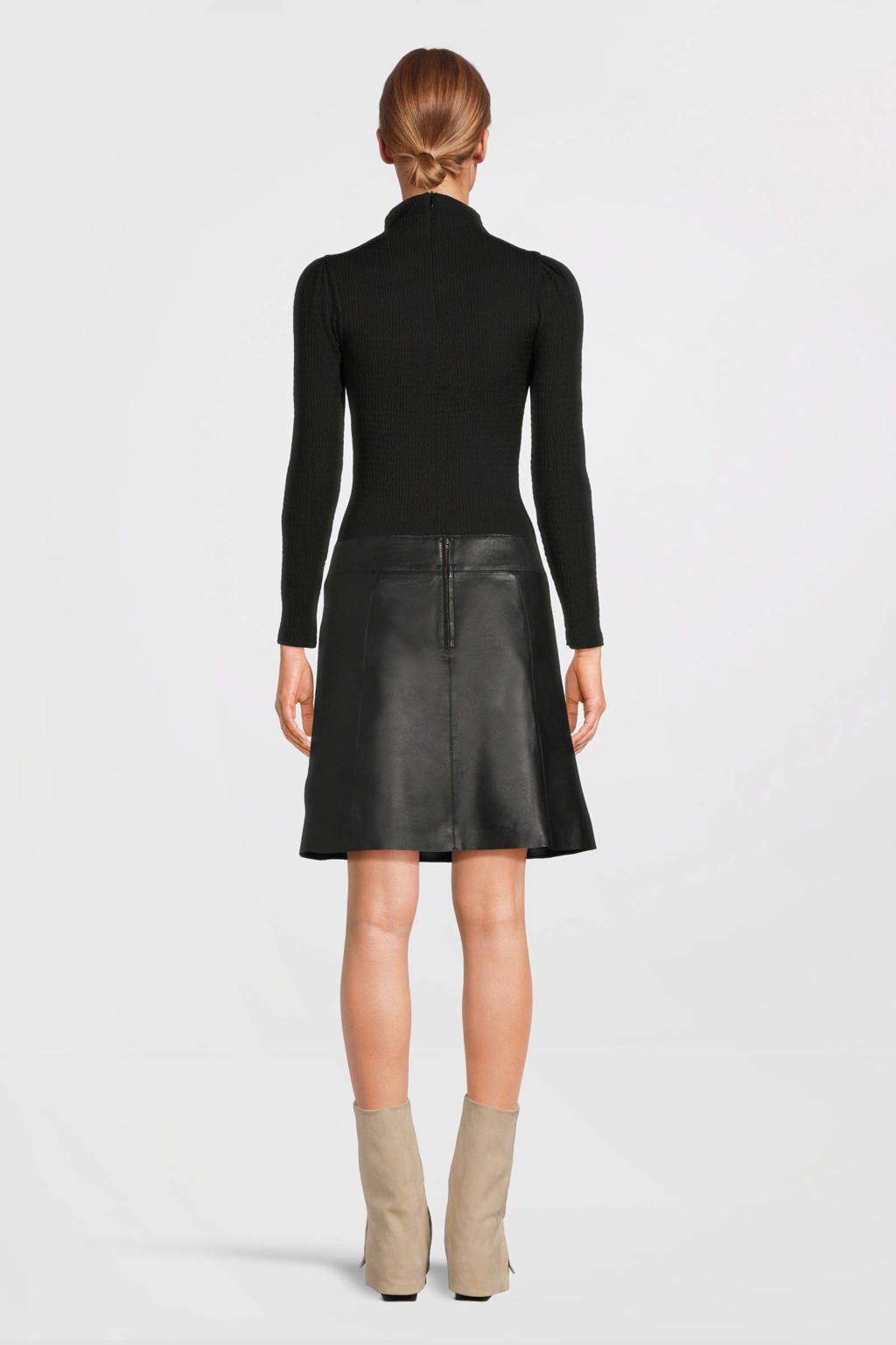 SELECTED FEMME leren rok SLFNEW zwart | wehkamp