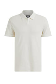 thumbnail: WE Fashion badstof slim fit polo wit