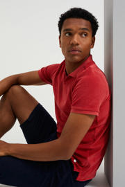 thumbnail: WE Fashion badstof slim fit polo rood