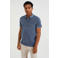 WE Fashion badstof slim fit polo blauw