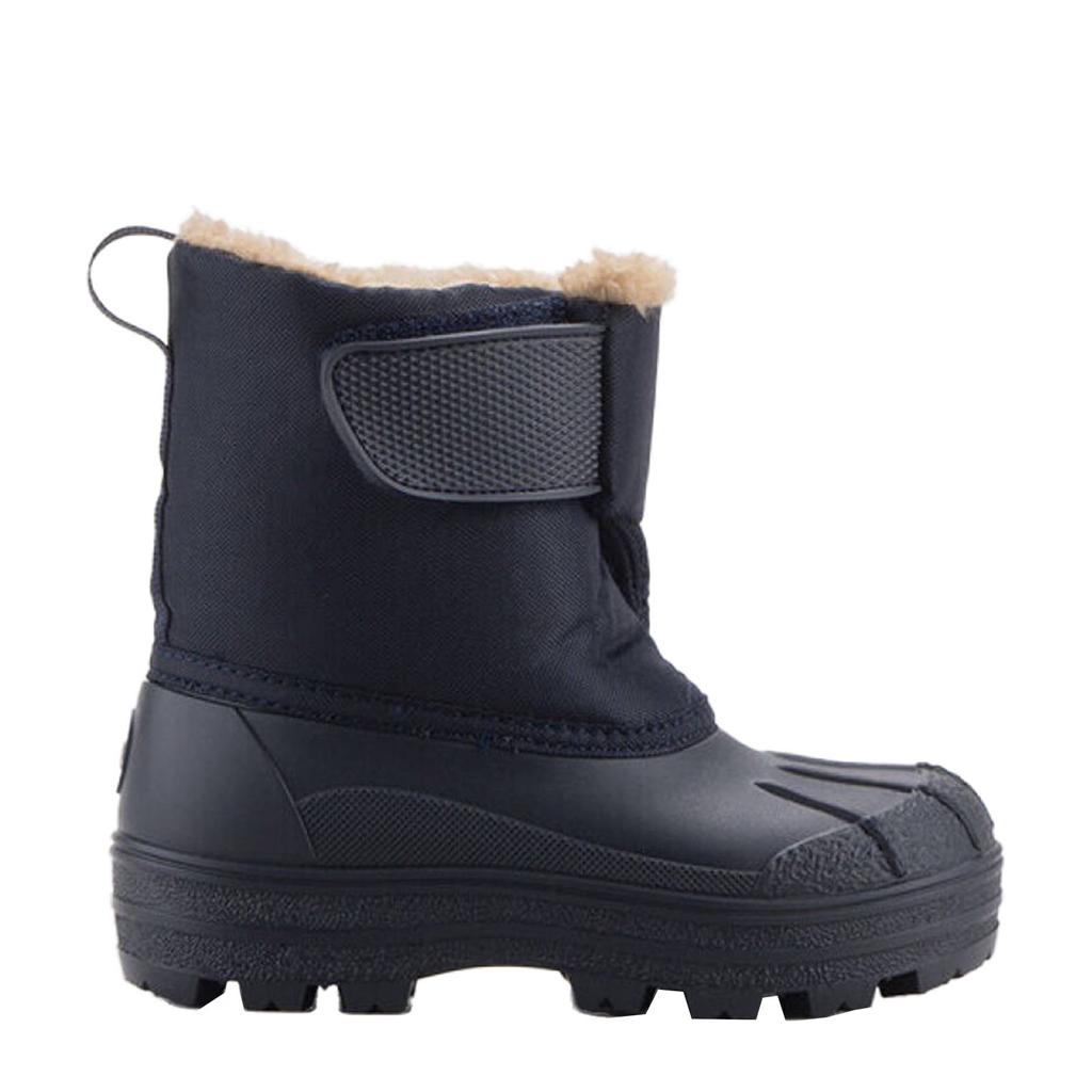 Donkerblauwe jongens en meisjes Igor snowboots van rubber met profielzool en klittenband
