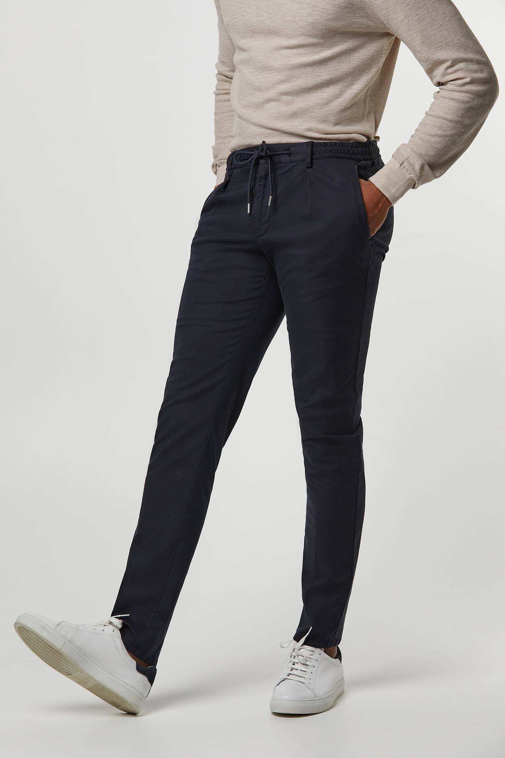 Profuomo sportcord chino navy met stretch wehkamp