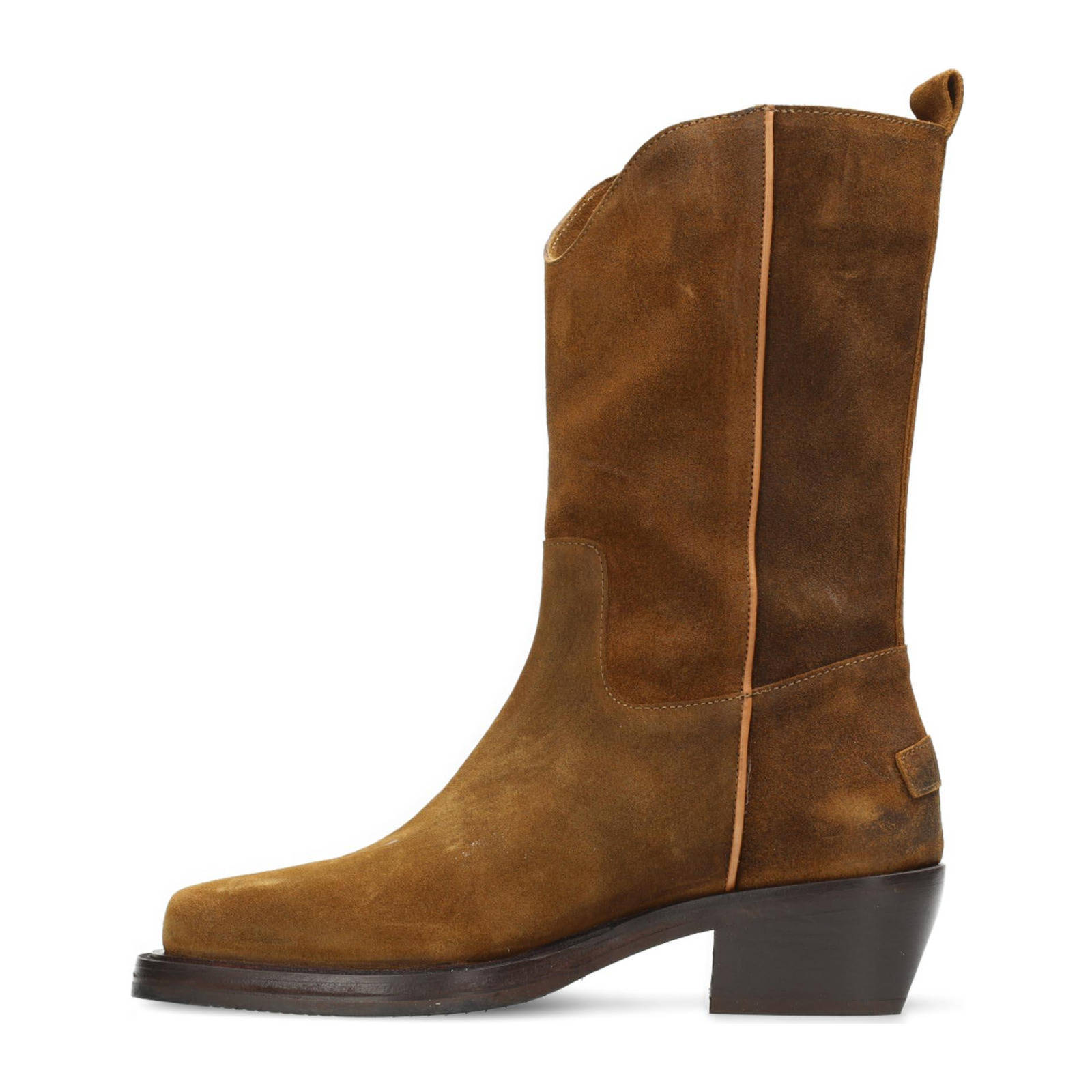 Shabbies Amsterdam suede laarzen bruin | wehkamp