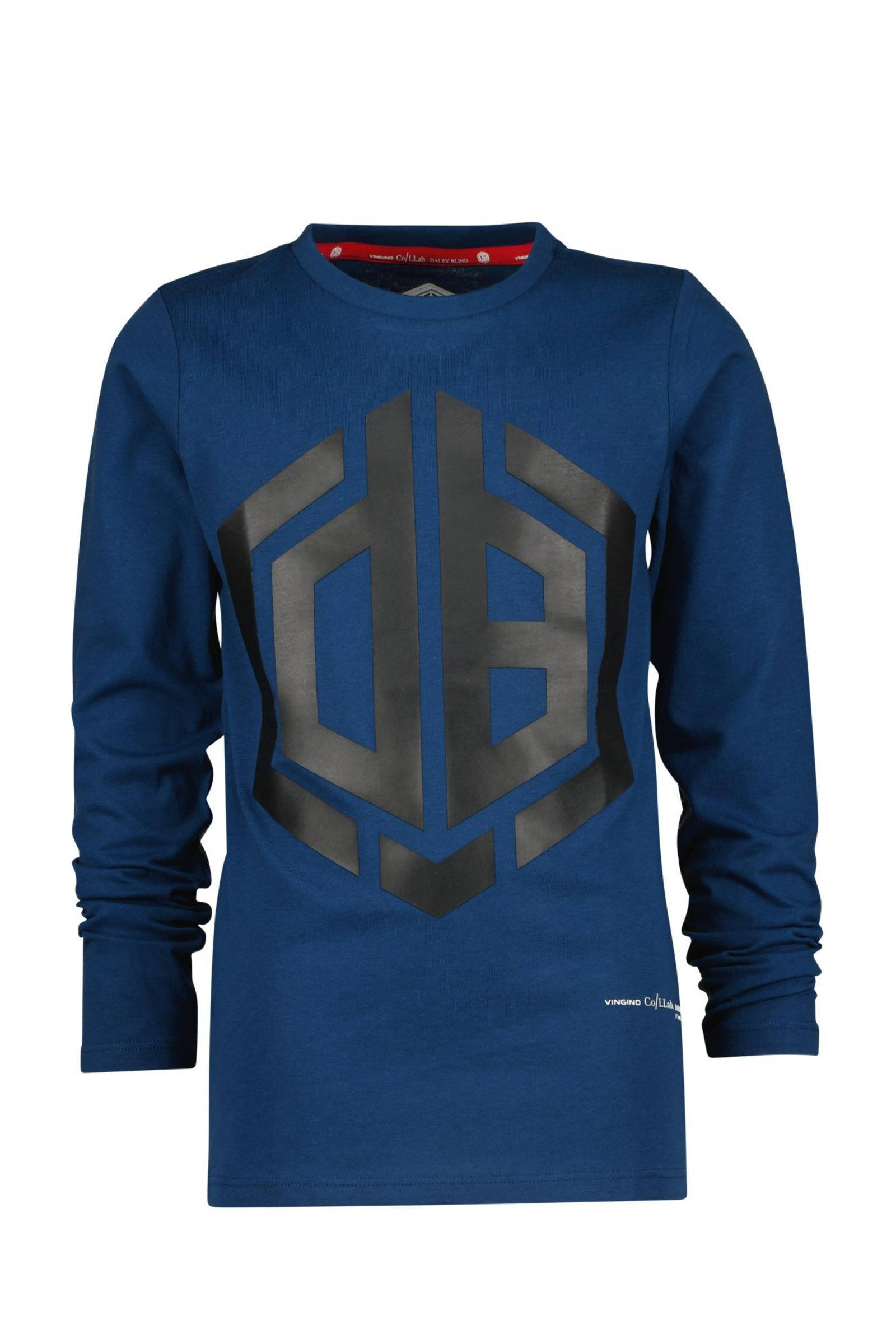 Vingino Daley Blind longsleeve Jake met printopdruk blauw zwart wehkamp