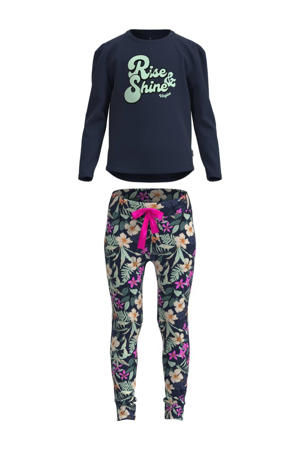 pyjama Wayra donkerblauw/groen/roze