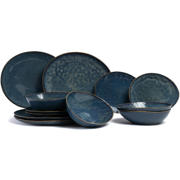thumbnail: Cosy & Trendy Serviesset Aicha Blue 12-delig / 4 personen - 4 dinerborden, 4 ontbijtborden en 4 diepe borden