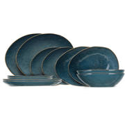 thumbnail: Cosy & Trendy Serviesset Aicha Blue 12-delig / 4 personen - 4 dinerborden, 4 ontbijtborden en 4 diepe borden
