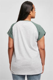 thumbnail: Urban Classics Curvy gemeleerd T-shirt lichtgrijs/groen
