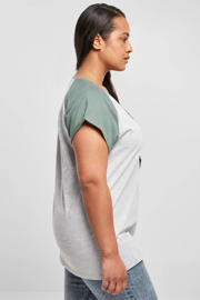 thumbnail: Urban Classics Curvy gemeleerd T-shirt lichtgrijs/groen