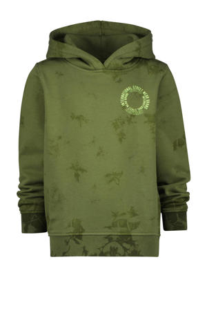 hoodie Winston met all over print army groen