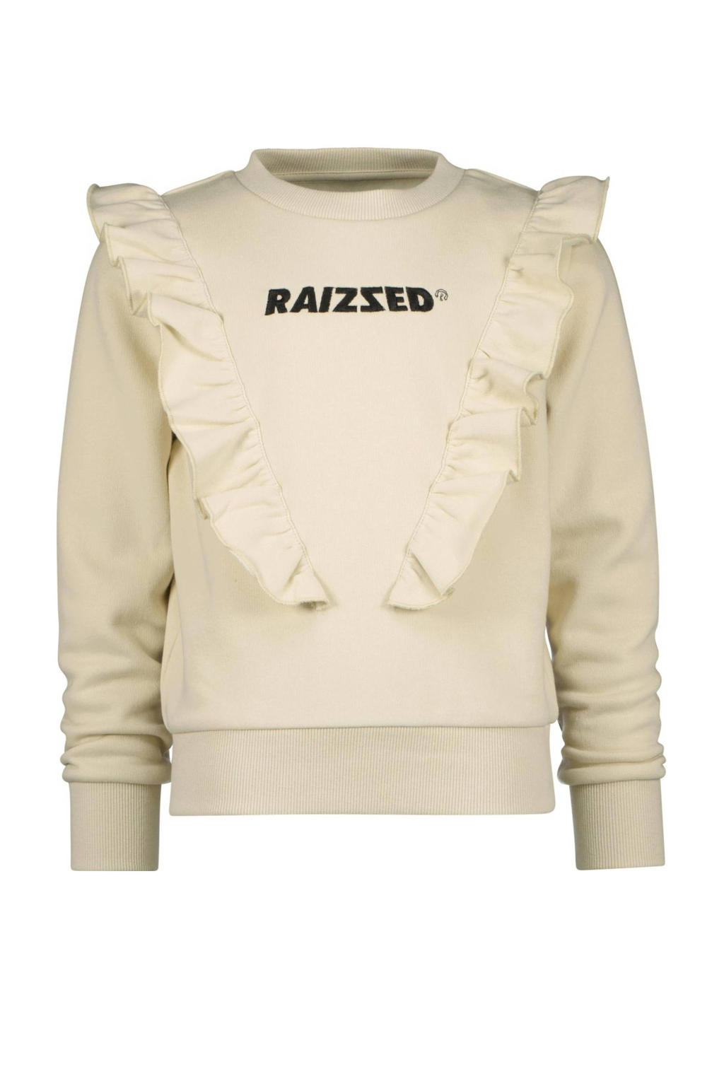 Raizzed sweater Misurina met logo en ruches offwhite