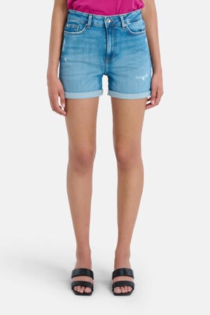 high waist regular fit jeans short Nora medium stone